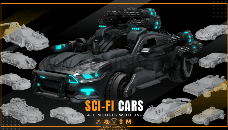 模型资产 – 科幻汽车 Sci Fi Cars