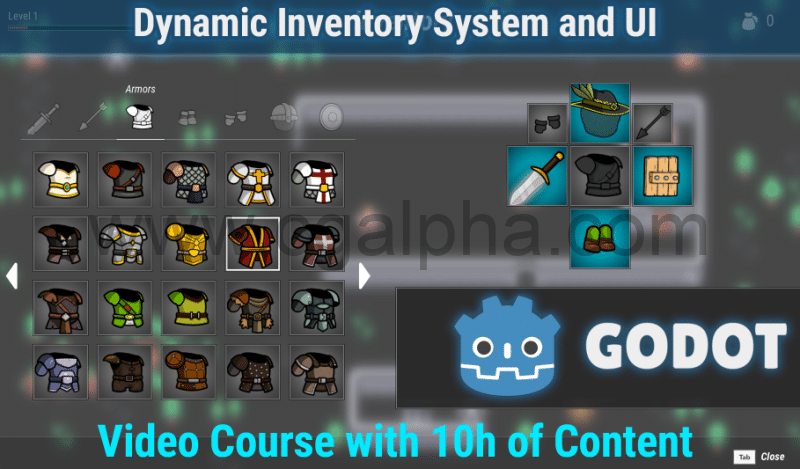 【中文字幕】Godot 引擎数据驱动的库存系统和复杂的UI  Godot Engine The Ultimate Inventory System and UI Course