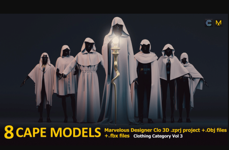 模型资产 – Marvelous Designer 披风模型